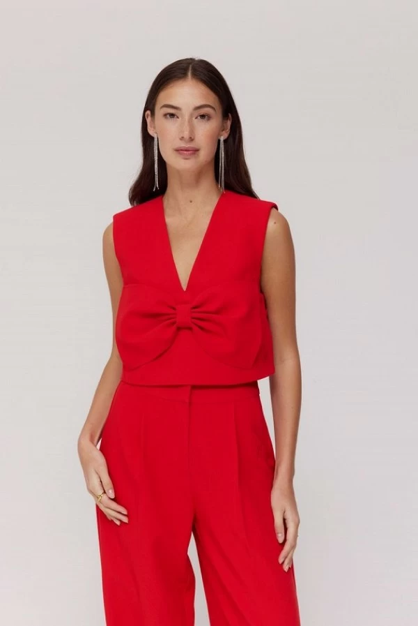 Top chaleco rojo con lazo - Harper & Yve Sabrina