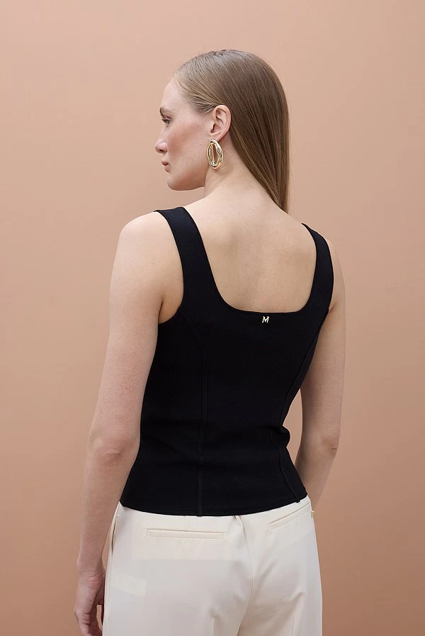 Top Joya de Punto Ajustado Multicolor