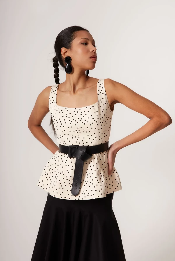 Top MIKA crudo lunares - COOSY-