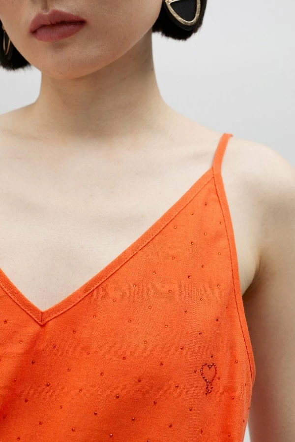 Top Naranja con Strass Lola Casademunt
