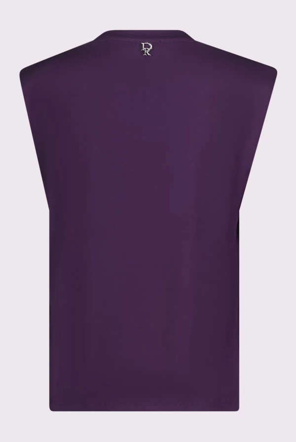 Top negro Denny Rose con pedrería y logotipo 