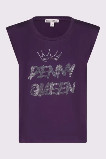 Top negro Denny Rose con pedrería y logotipo Top negro Denny Rose con pedrería y logotipo