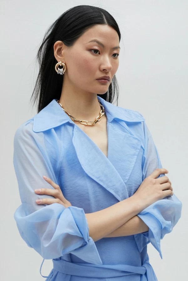 trench de organza azul bebe lola casademunt
