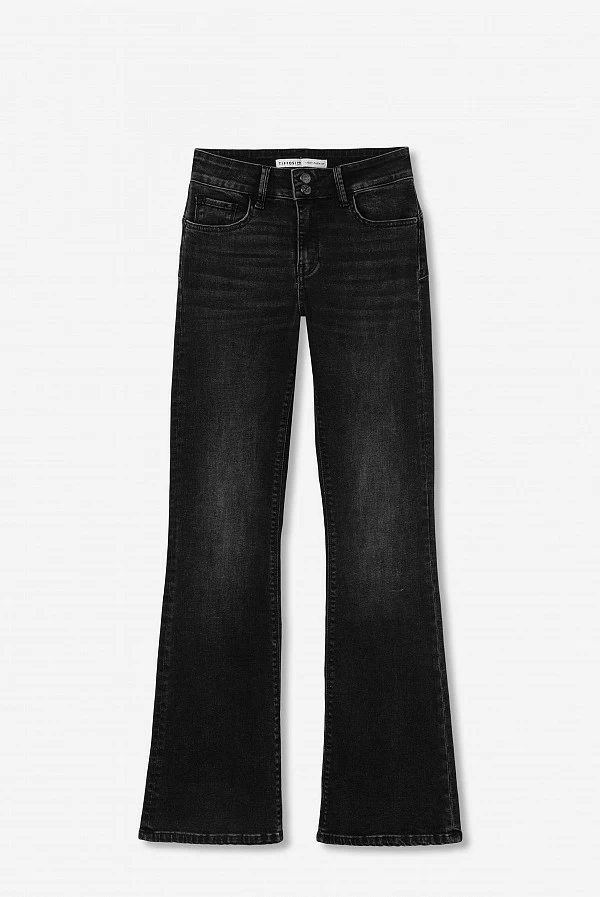 Vaqueros negros bootcut con efecto push-up y cintura media – Tiffosi
