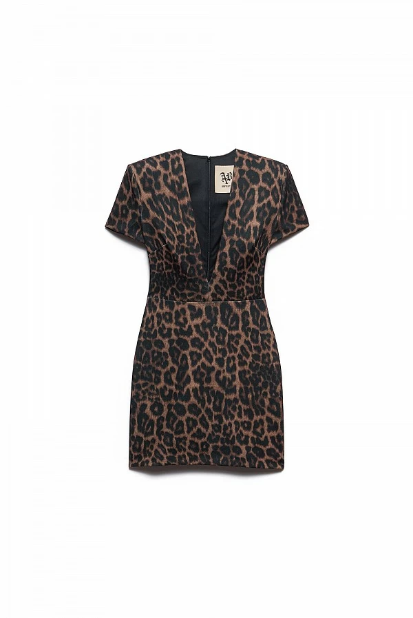 vestido animal print escote pico jodie