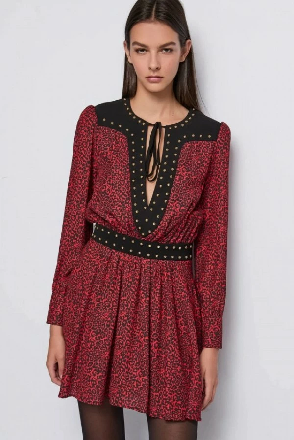 vestido animal print rojo denny rose