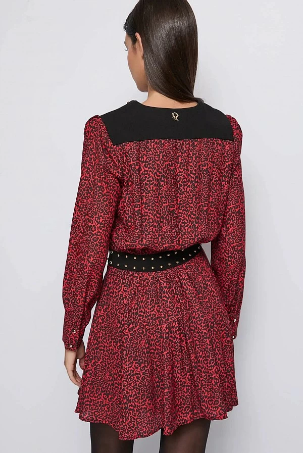 vestido animal print rojo denny rose
