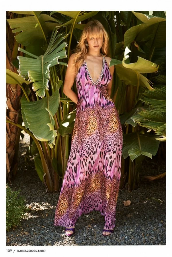 Vestido Animal Print Rosa Trash & Luxury