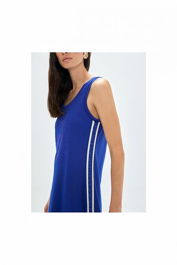 Vestido Azul Eléctrico con Cintas Laterales