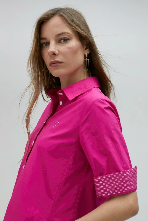 Vestido Camisero Corto con Strass Lola Casademunt