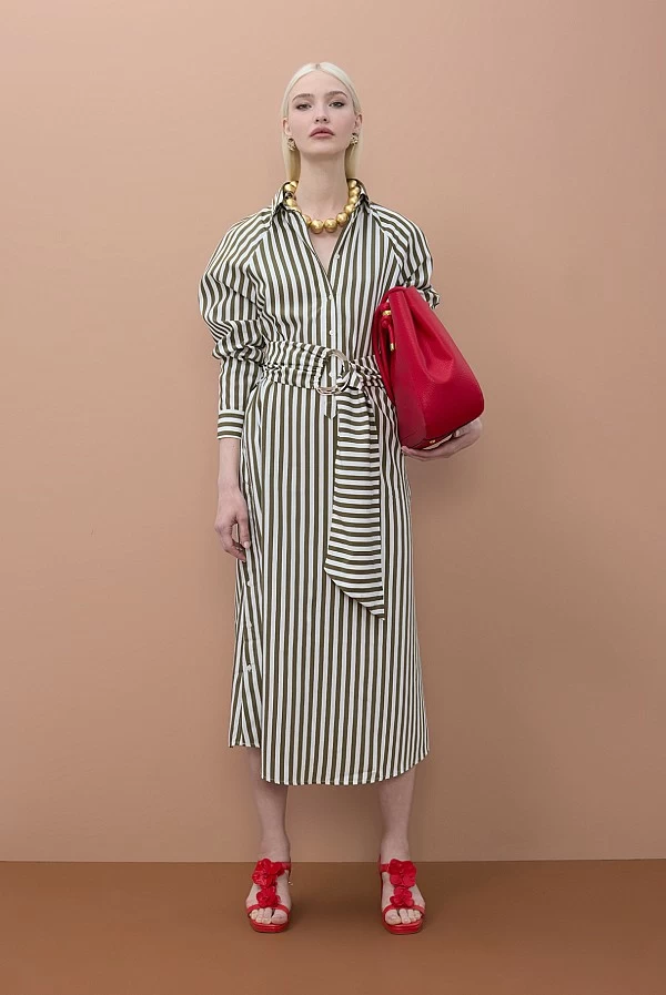 Vestido Camisero de Rayas con Cinturón