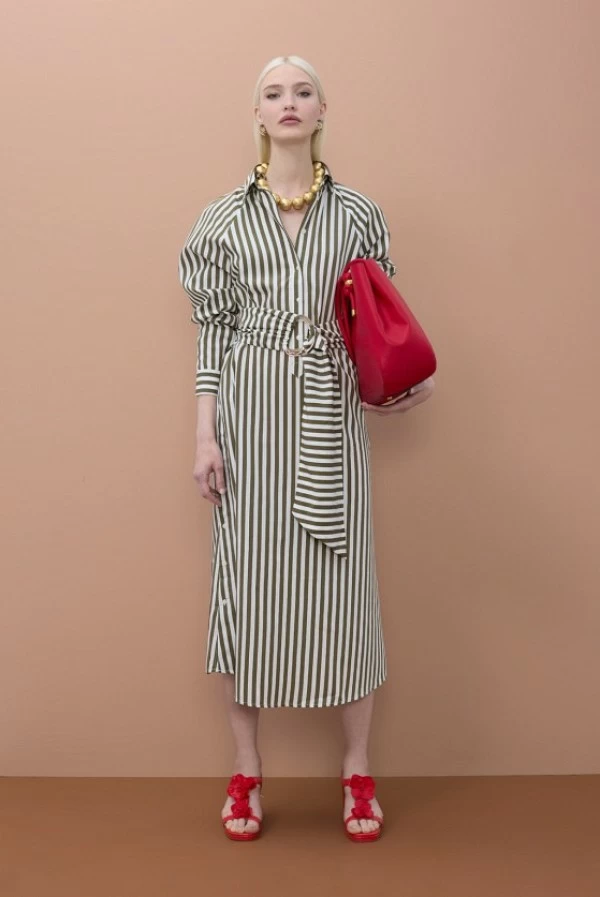 Vestido Camisero de Rayas con Cinturón