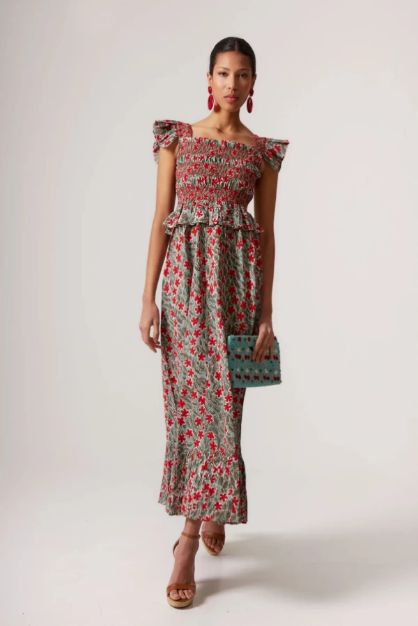 Vestido CORIN estampado rojo