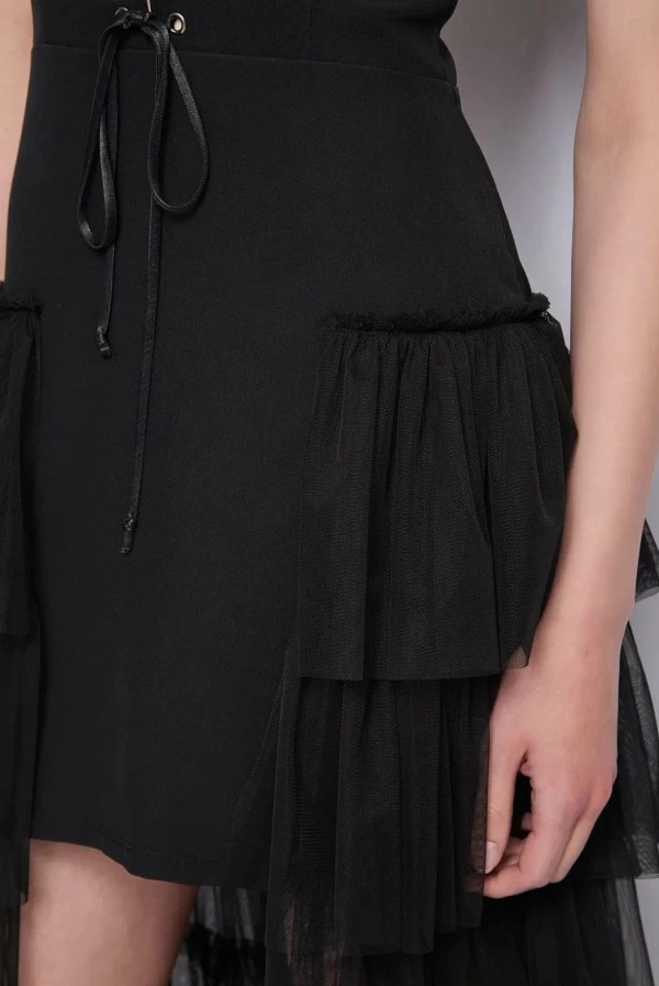 vestido corset falda volantes denny rose