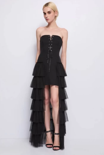 vestido corset falda volantes denny rose