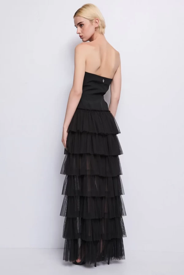 vestido corset falda volantes denny rose