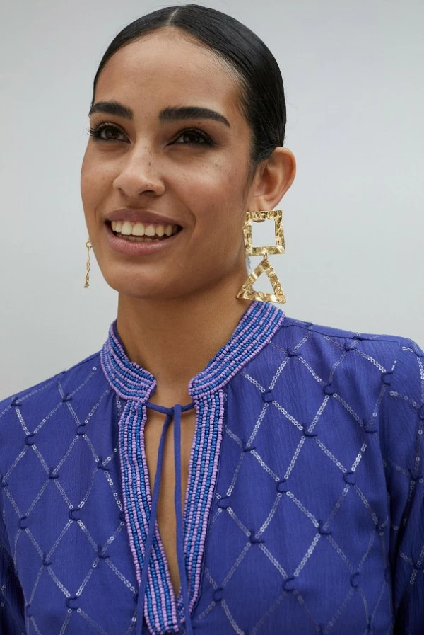 Vestido Corto con Bordados y Lentejuelas Lola Casademunt