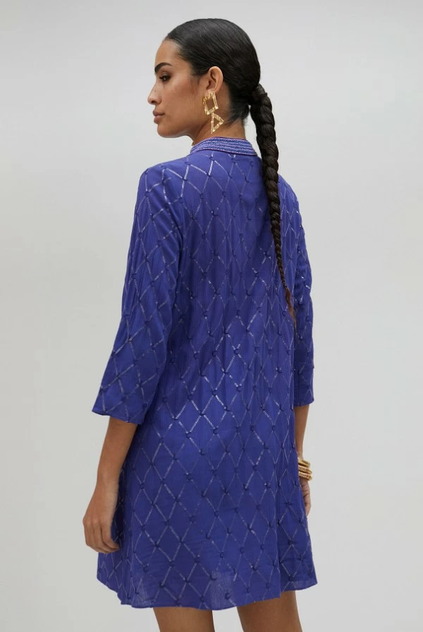 Vestido Corto con Bordados y Lentejuelas Lola Casademunt