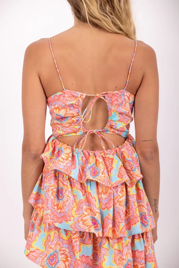 Vestido Corto Faustine Estampado Floral con Volantes – Sundress