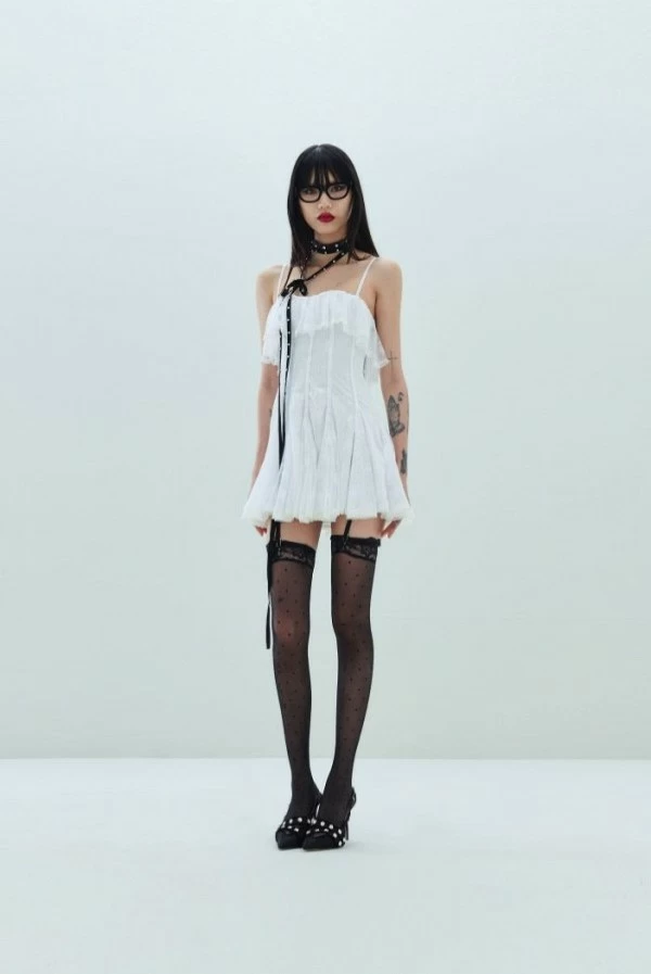 Vestido Corto Lencero Encaje Blanco Aniye By