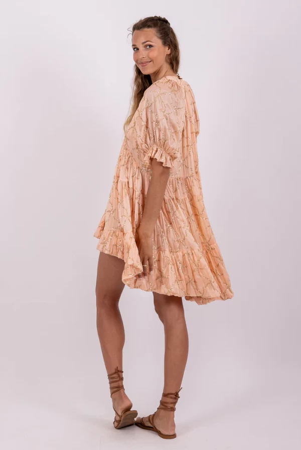 Vestido Corto Liza con Bordado de Estrellas de Mar – Sundress