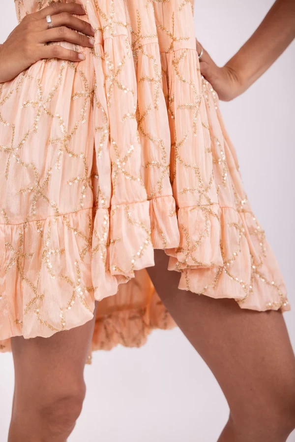 Vestido Corto Liza con Bordado de Estrellas de Mar – Sundress