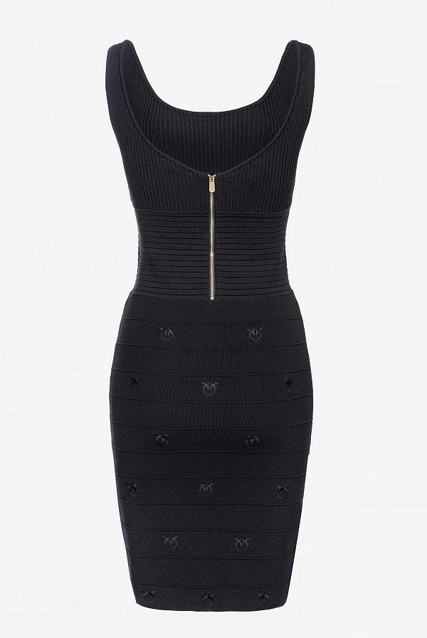 Vestido corto negro pinko love birds