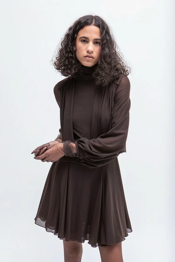 vestido corto tull brown masavi