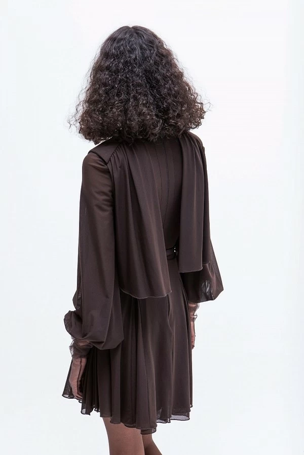 vestido corto tull brown masavi