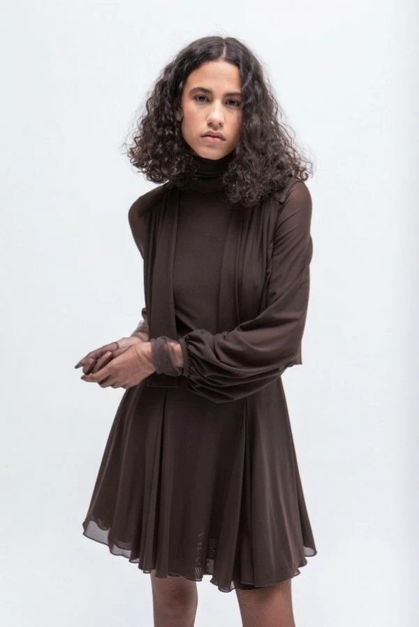 vestido corto tull brown masavi
