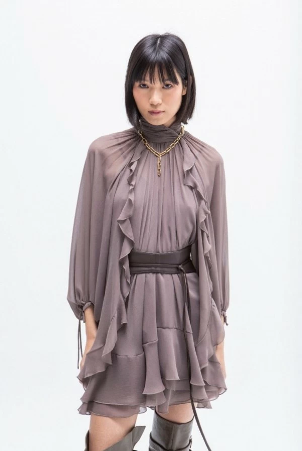 vestido corto volantes capri bison masavi