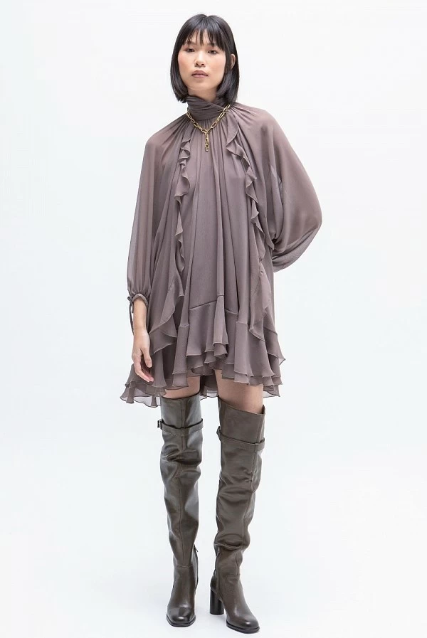 vestido corto volantes capri bison masavi