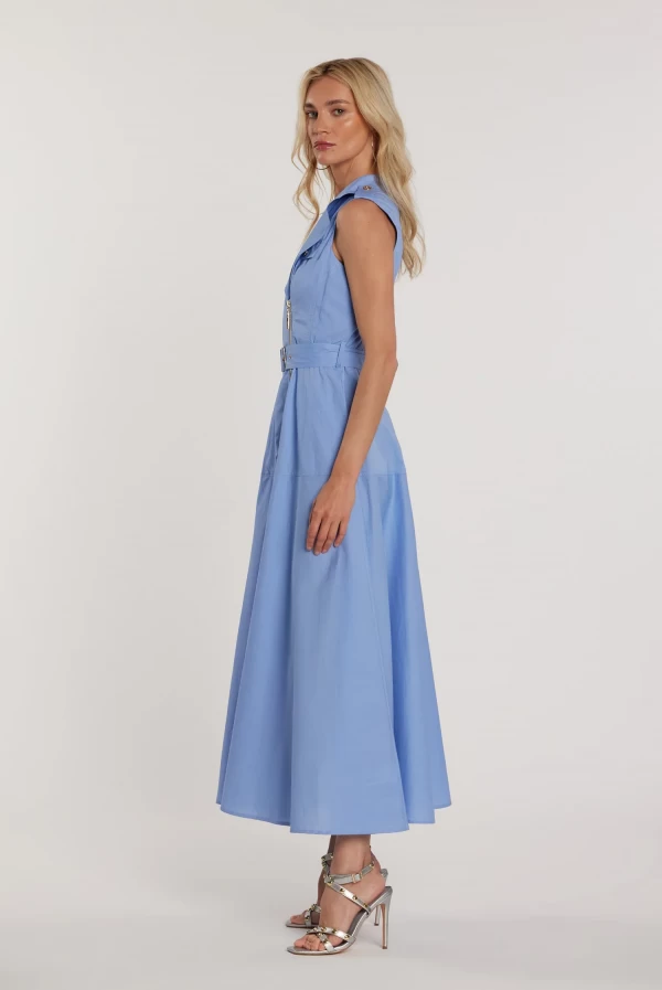 Vestido holgado sin mangas estilo motero BROOKE con cremallera y cinturón