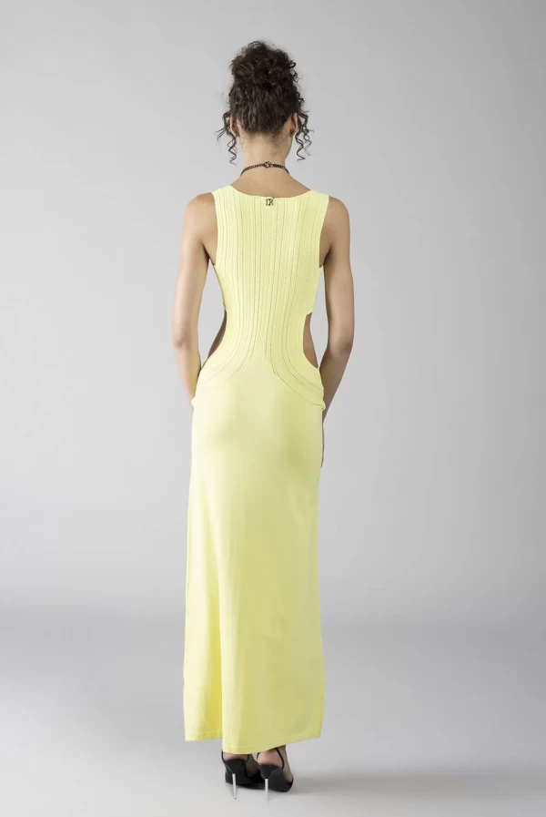 Vestido largo amarillo cut out Denny Rose Vestido largo amarillo cut out Denny Rose