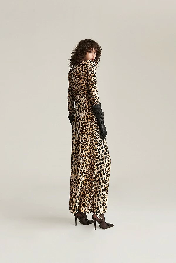 vestido largo animal print aniye by
