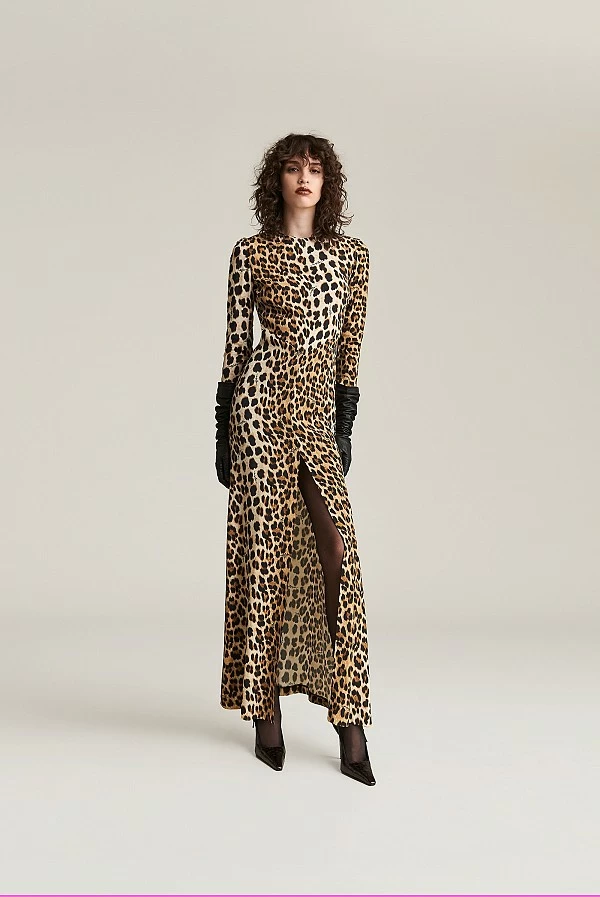 vestido largo animal print aniye by