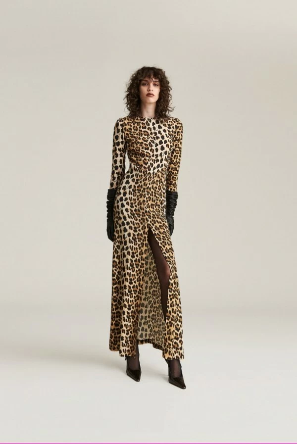 vestido largo animal print aniye by
