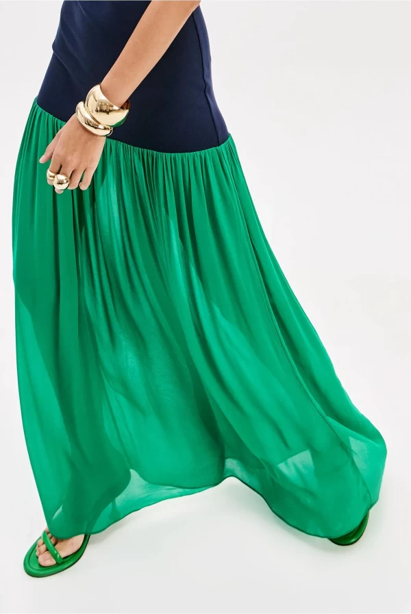 Vestido largo bicolor Lança Perfume azul y verde Vestido largo bicolor Lança Perfume azul y verde