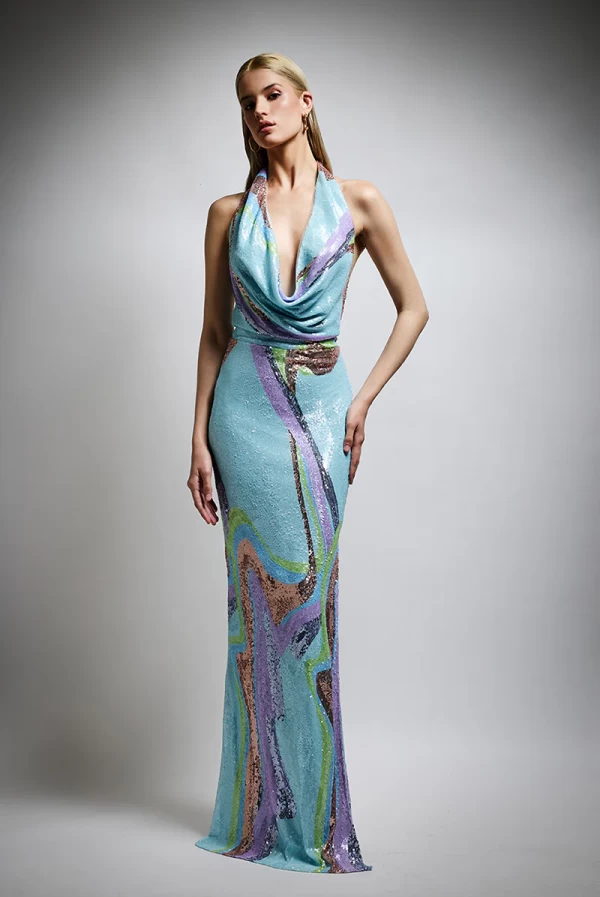 Vestido Largo de Lentejuelas Twins Fantasy
