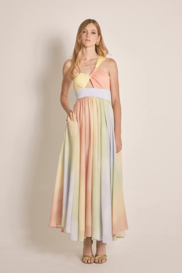 Vestido Largo Masavi Degradé Pastel
