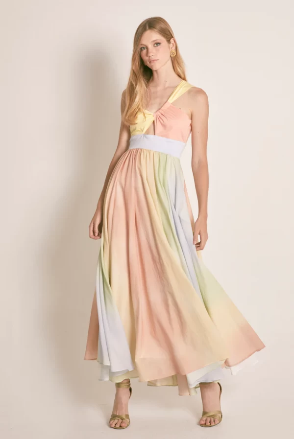 Vestido Largo Masavi Degradé Pastel