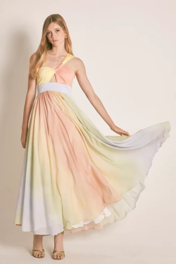 Vestido Largo Masavi Degradé Pastel