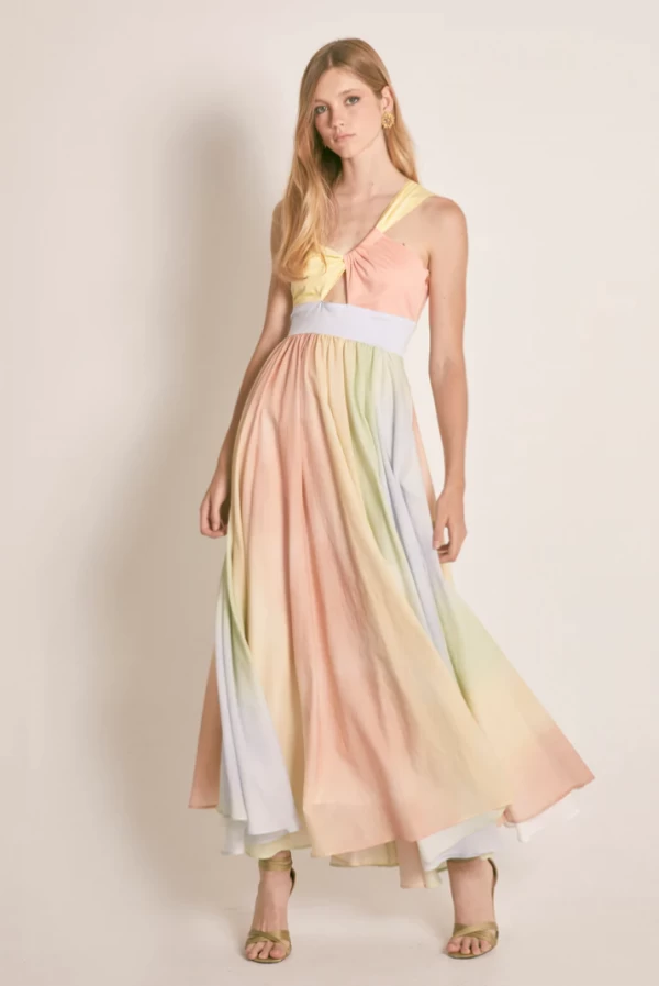 Vestido Largo Masavi Degradé Pastel