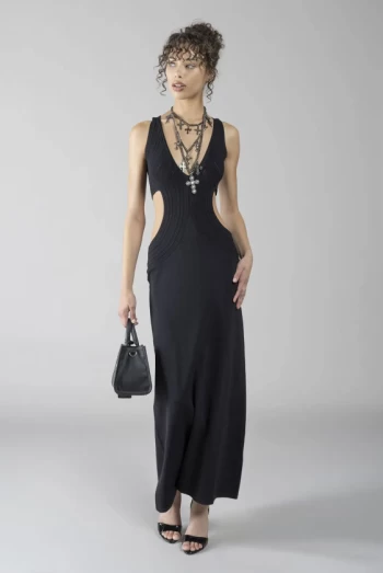 Vestido largo negro cut out Denny Rose