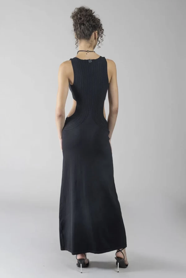 Vestido largo negro cut out Denny Rose Vestido largo negro cut out Denny Rose