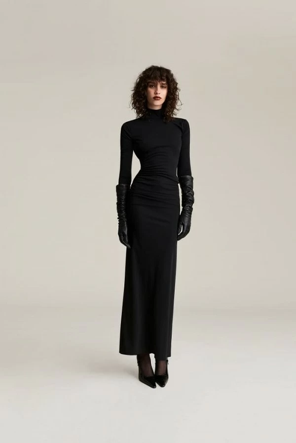 Vestido largo negro Fleur con espalda abierta – Aniye By Vestido largo negro Fleur con espalda abierta – Aniye By