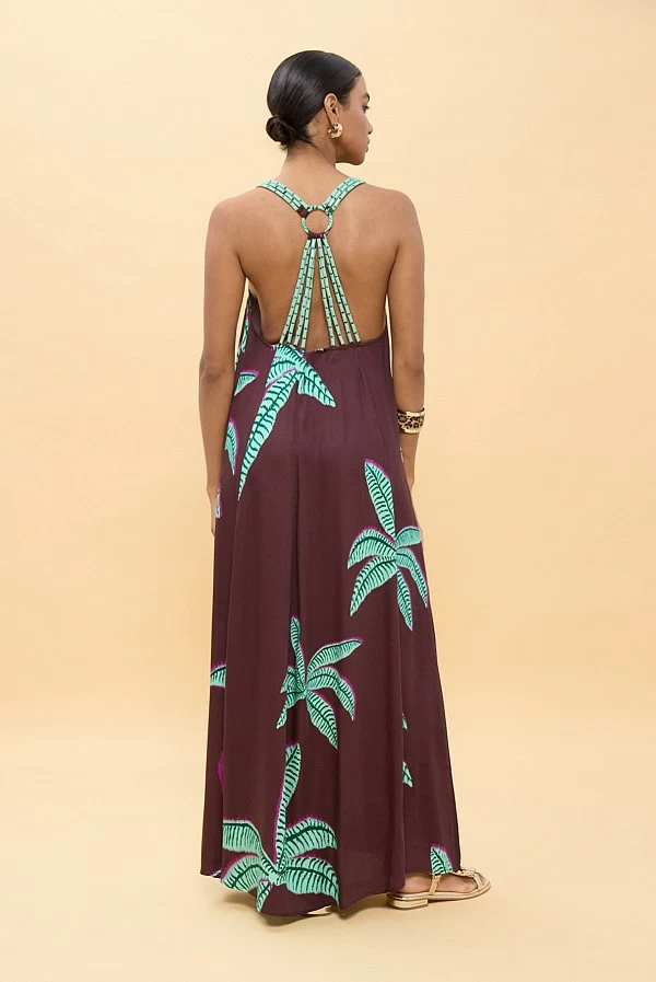 Vestido LOLA CASADEMUNT largo tirantes palmeras