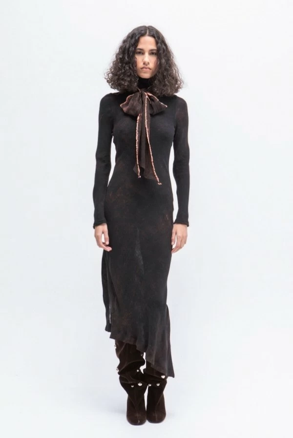 vestido midi asimetrico lazo artemisia masavi