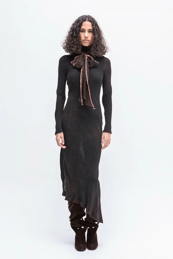 vestido midi asimetrico lazo artemisia masavi