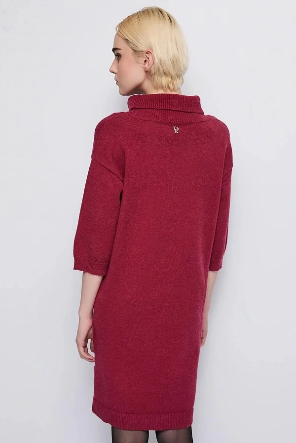 vestido mini punto de lana rojo denny rose